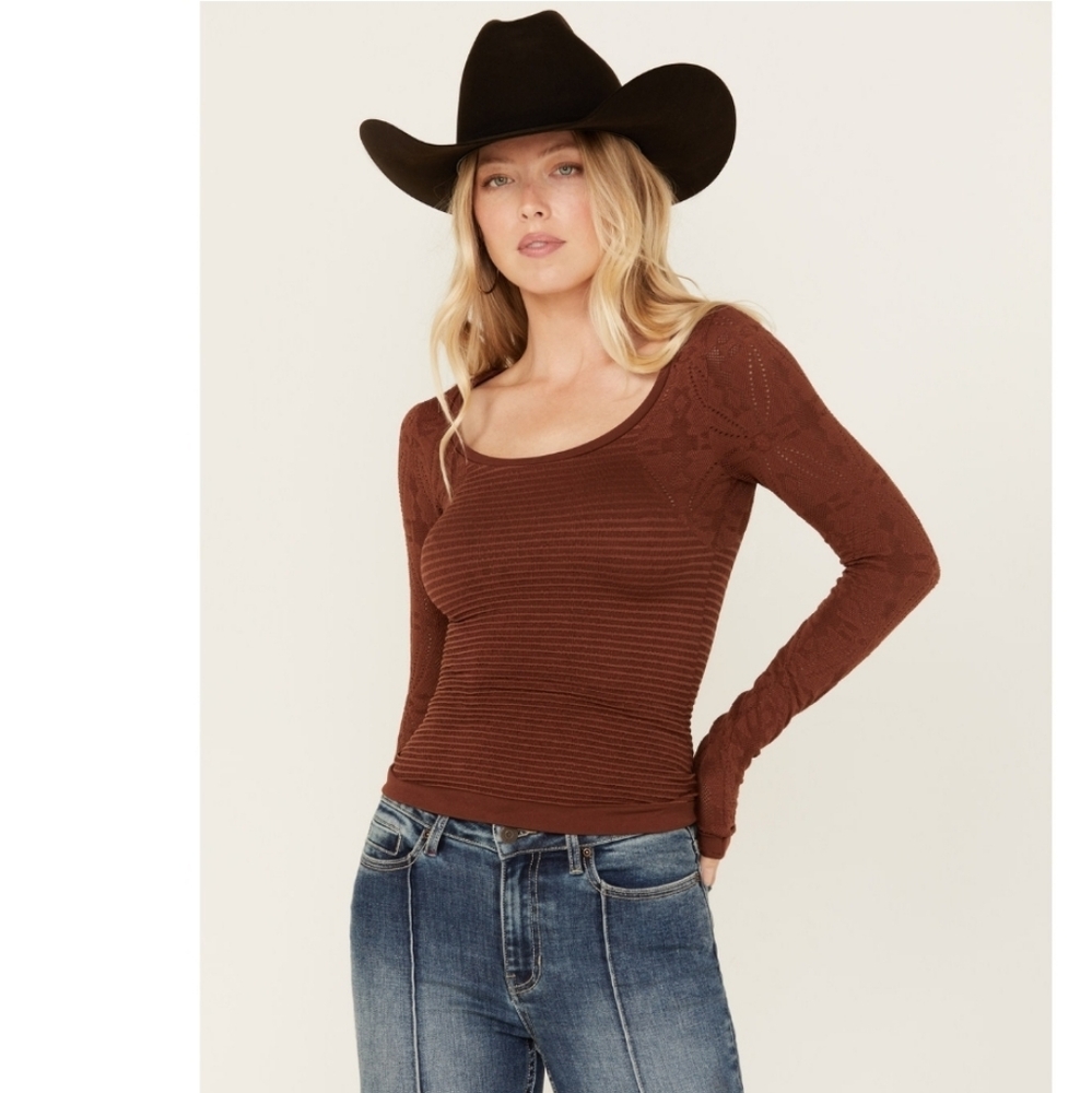 FORNIA Womens Coffee Top‎ M/L